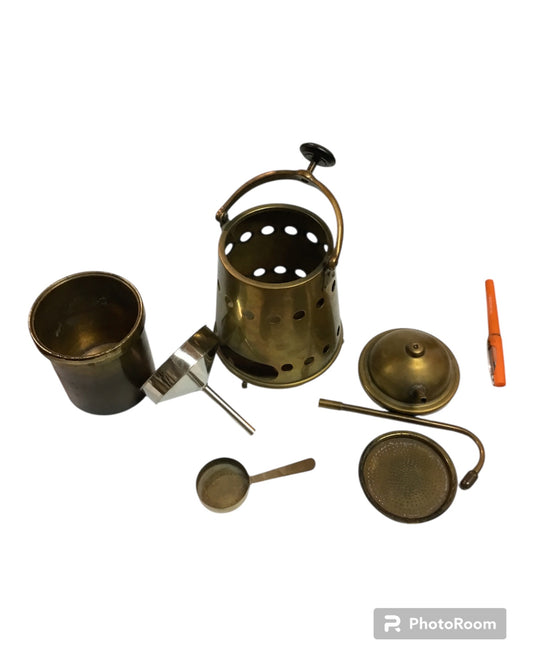 Antiker Kaffee-Perkolator aus Messing/Metall, mehrteilig, ungetestet