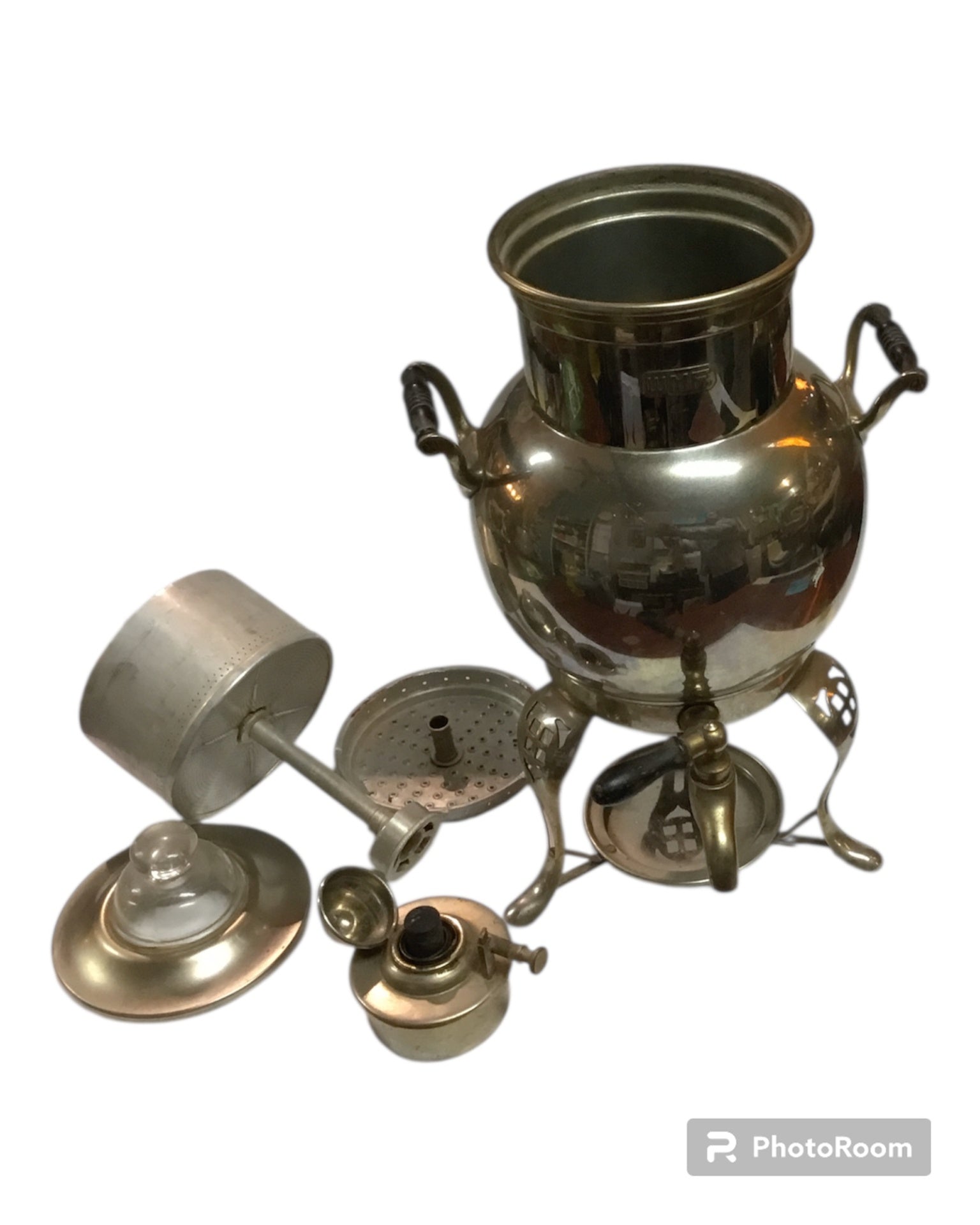 Antike Kaffeemaschine / Samowar mit Spiritusbrenner, ungetestet jetzt 50 % billiger