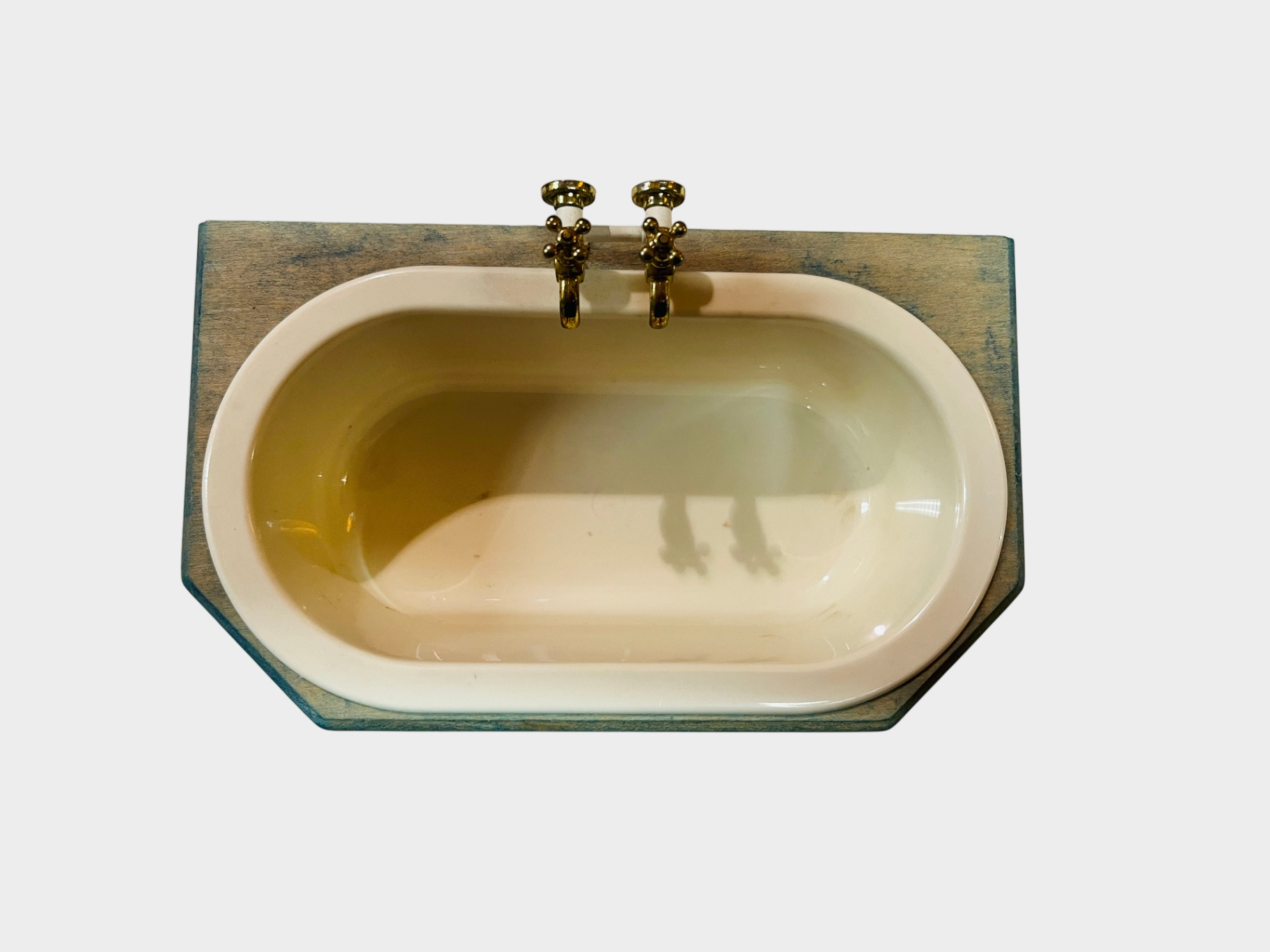 Bodo Hennig Puppenhaus Badewanne mit Armaturen Maßstab 1:12 Holz & Kunststo