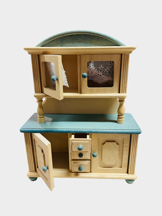 Bodo Hennig Puppenhaus Küchenbuffet aus Holz – Maßstab 1:12 – Vitrine / Schrank