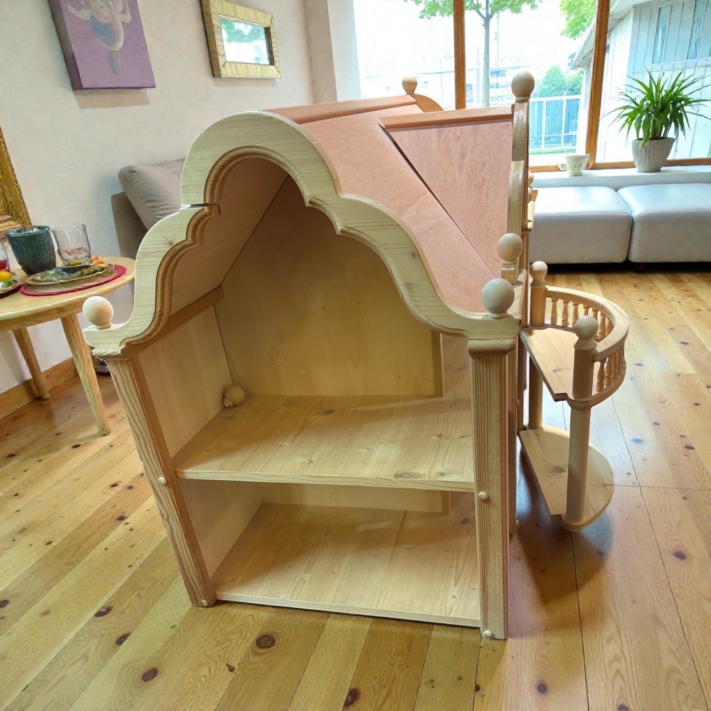 Bodo Hennig Puppenhaus Holz  | 1990er | Balkon & Treppe | zerlegbar
