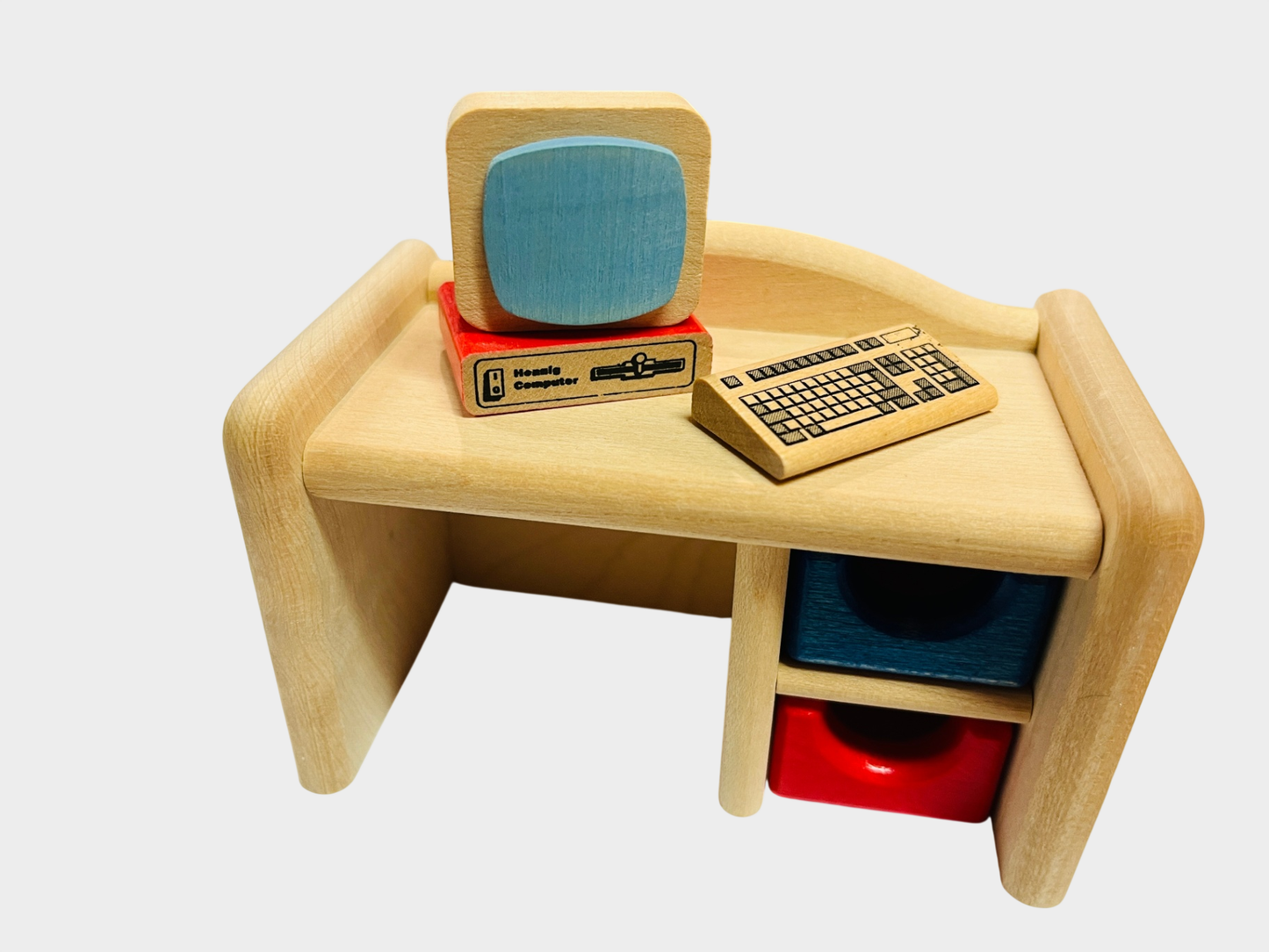 Puppenhaus Büroarbeitsplatz 1:12 Bodo Hennig Holz mit Schreibtisch Stuhl Zubehör