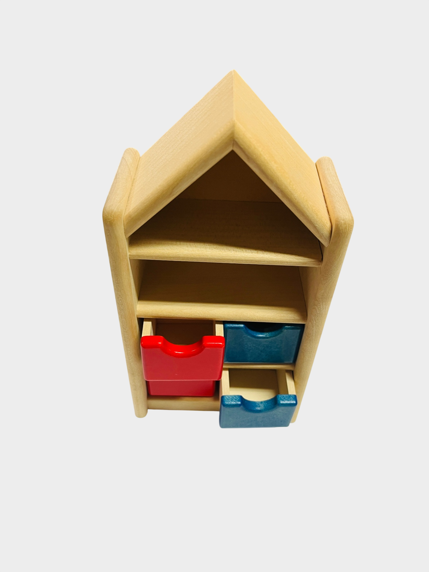 Puppenhaus-Regal mit Schubladen 1:12 von Bodo Hennig aus Holz