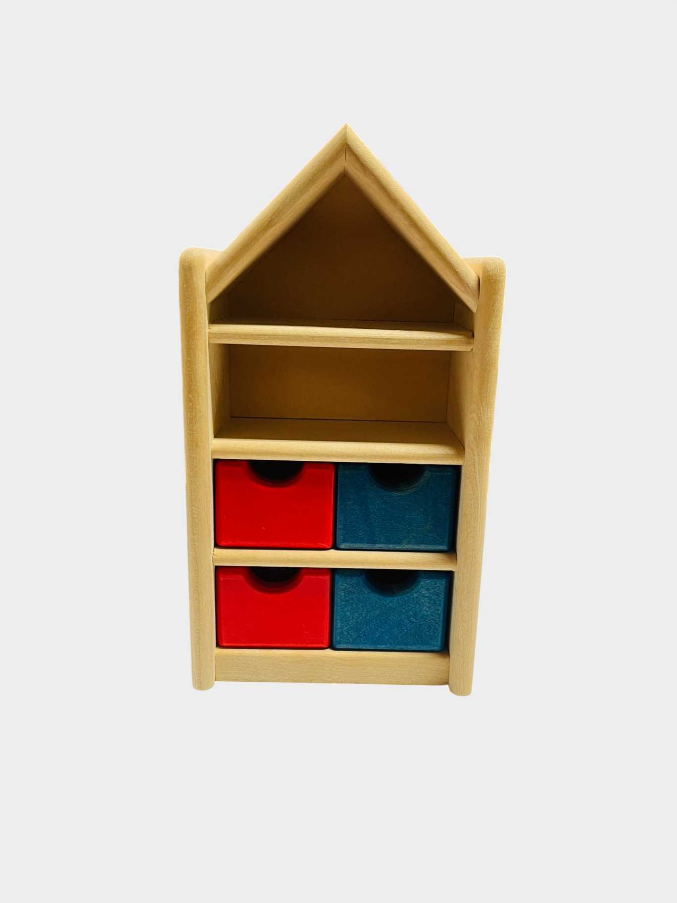 Puppenhaus-Regal mit Schubladen 1:12 von Bodo Hennig aus Holz