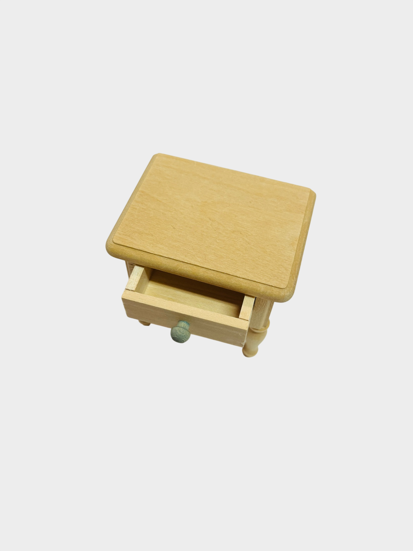Bodo Hennig Puppenhaus-Nachttisch 1:12 aus Holz mit Schublade
