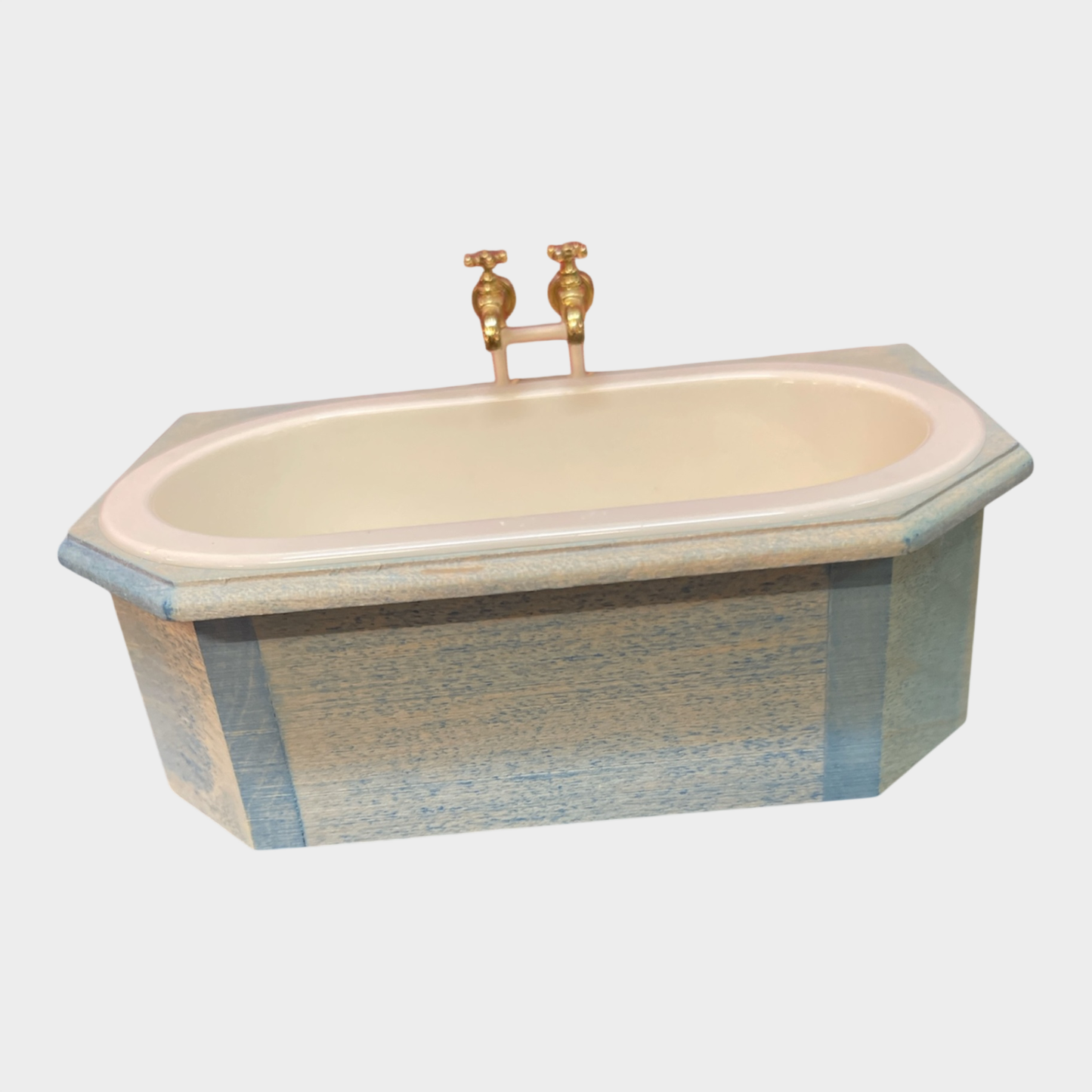 Bodo Hennig Puppenhaus Badewanne mit Armaturen Maßstab 1:12 Holz & Kunststo