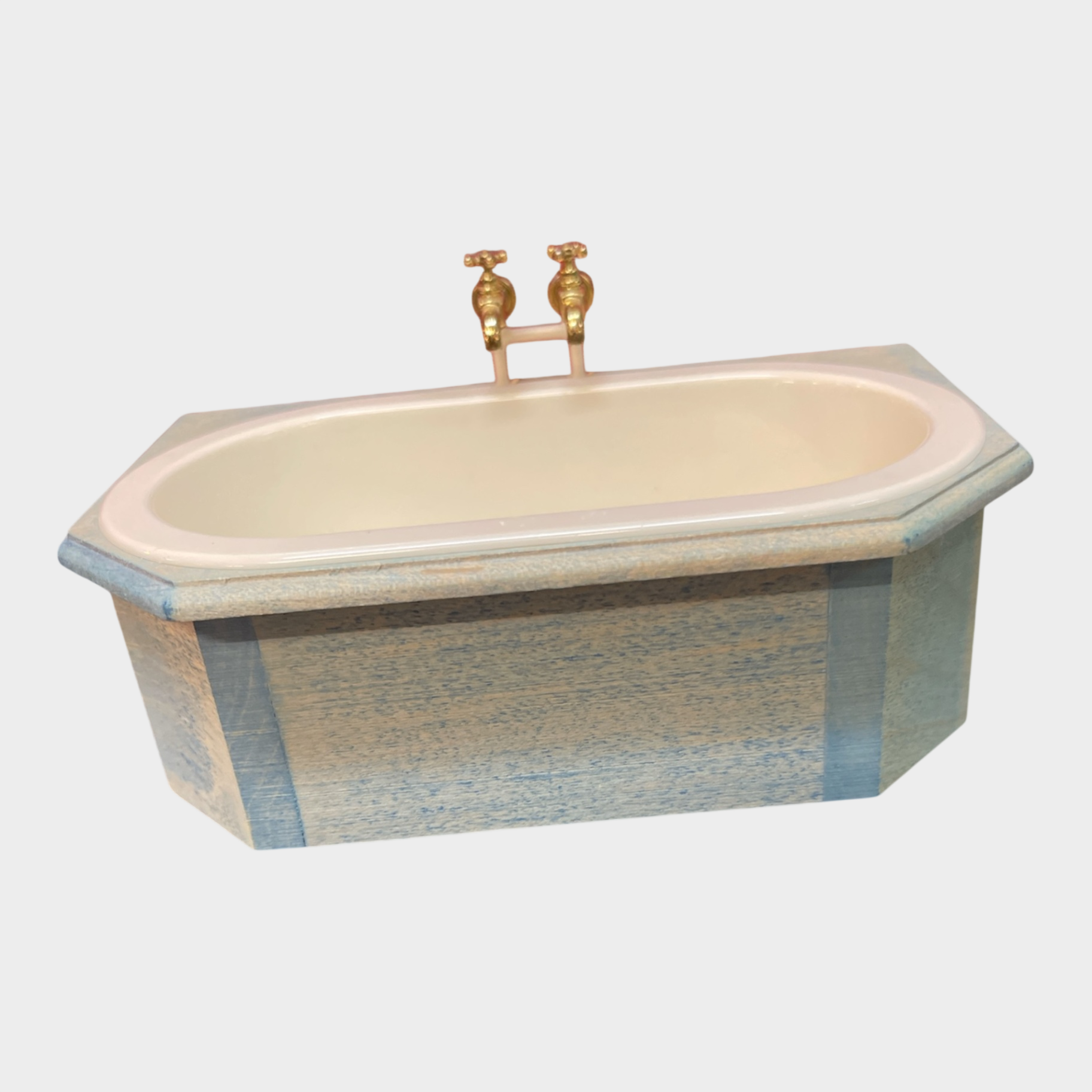 Bodo Hennig Puppenhaus Badewanne mit Armaturen Maßstab 1:12 Holz & Kunststo