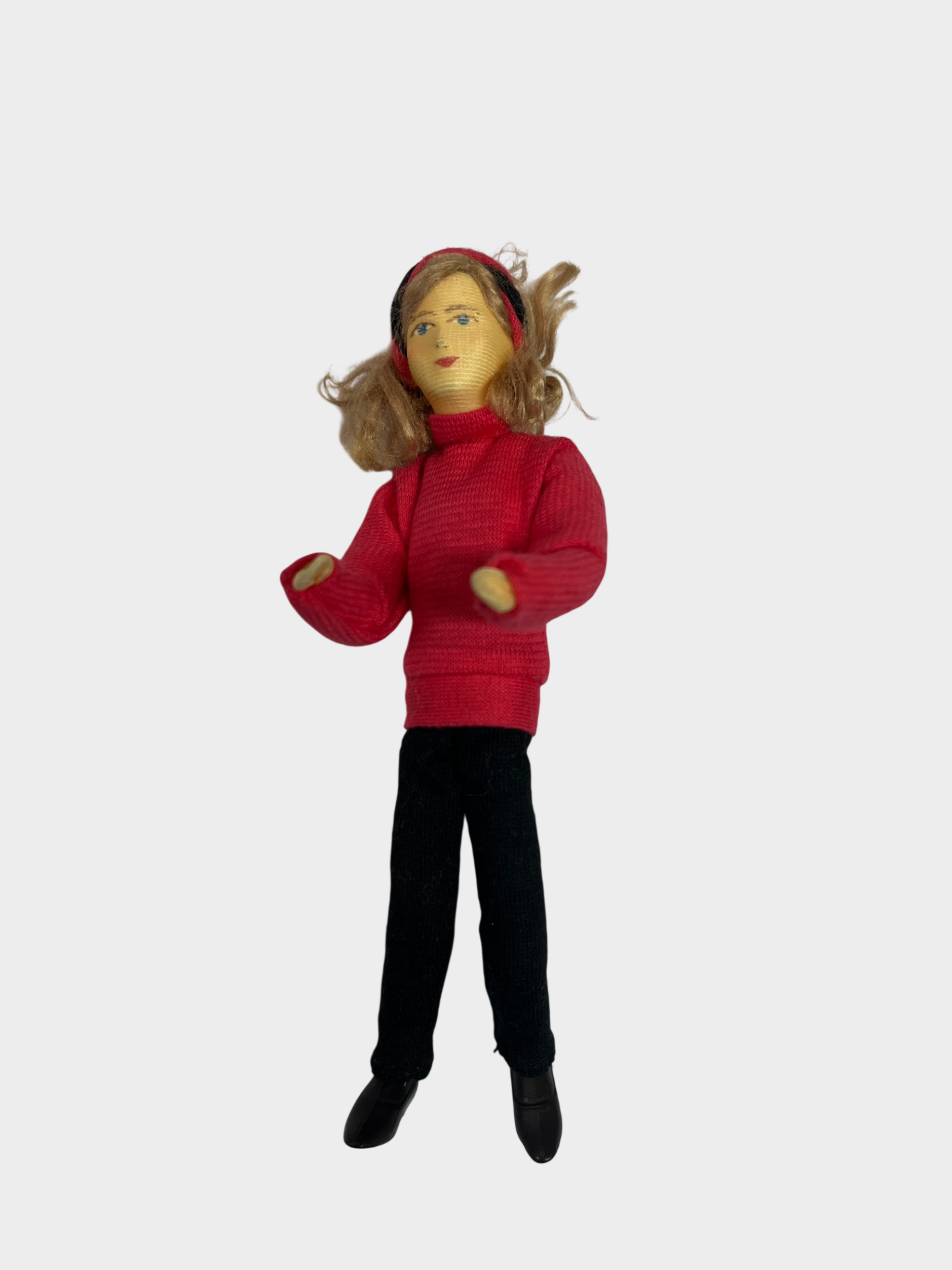 Puppenhaus-Figuren Mann und Frau bekleidet, beweglich, Maßstab 1:12