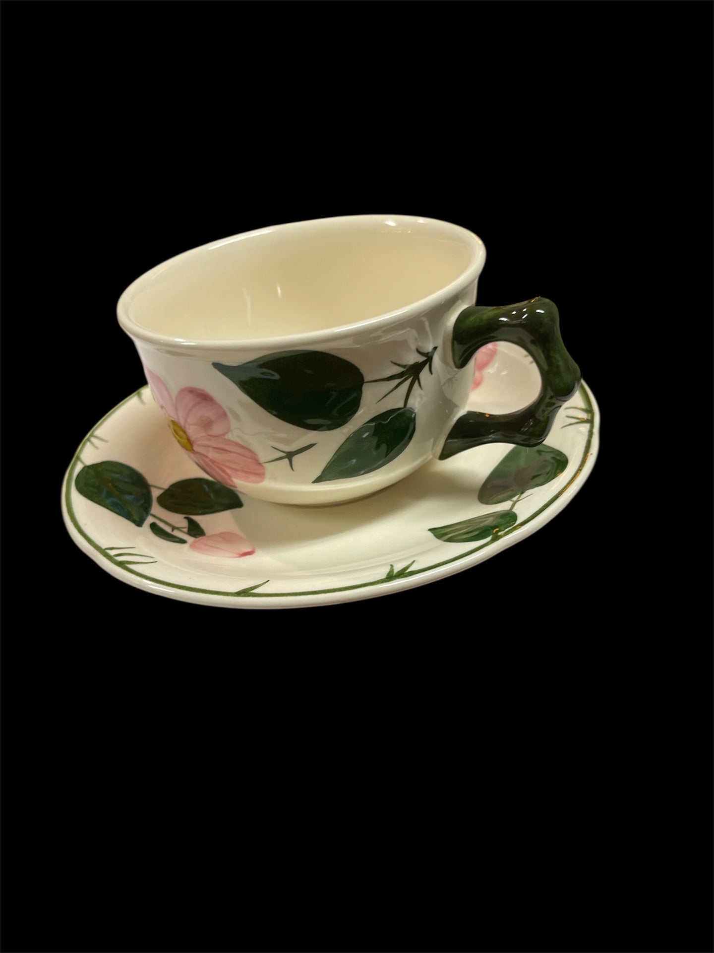 Villeroy Boch Wildrose Jumbo Tasse / Cappuccino  / große Tasse  mit Untertasse B