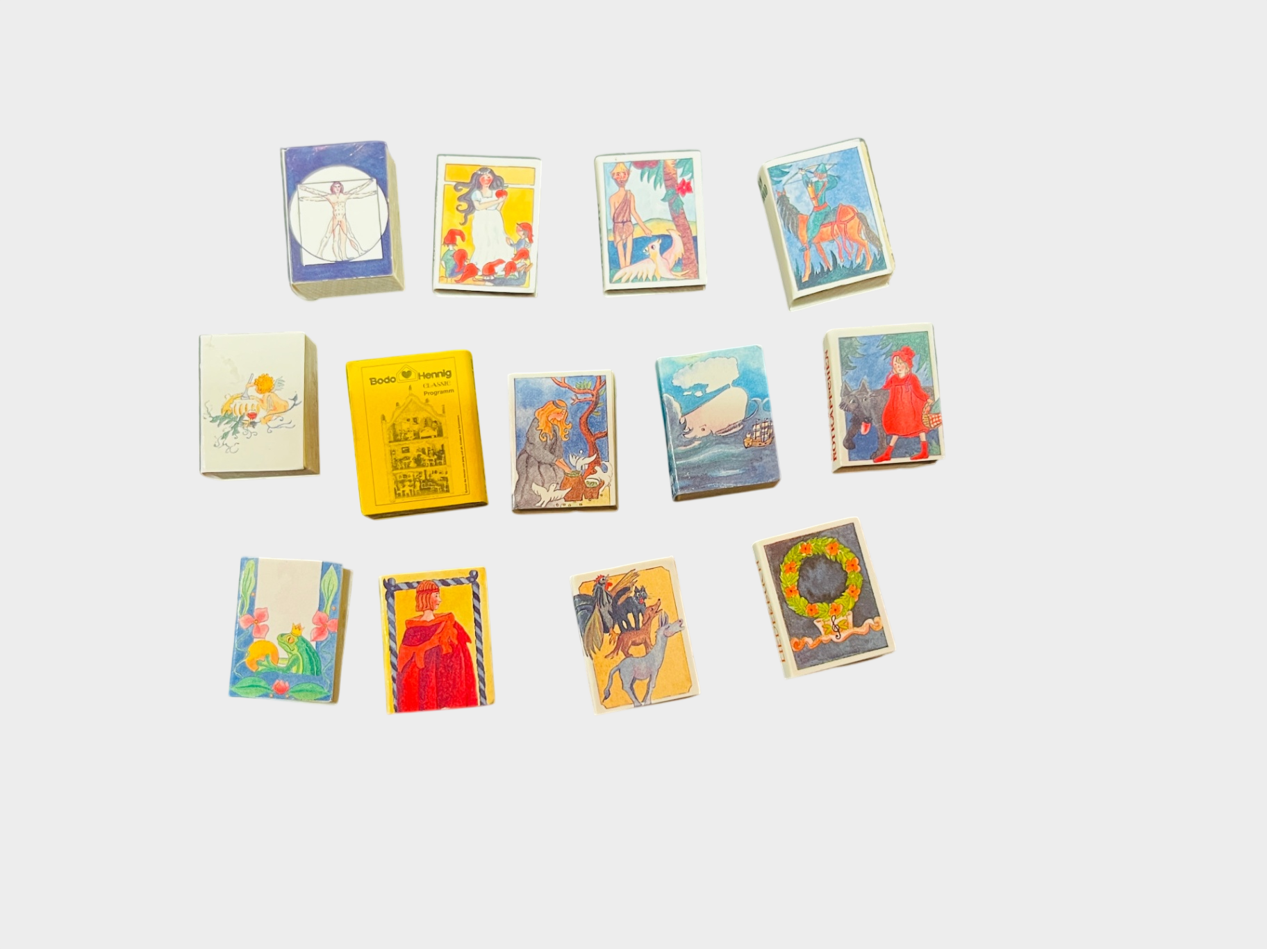Bodo Hennig Puppenhaus-Bücher Konvolut 1:12 mit illustrierten Miniaturbüchern