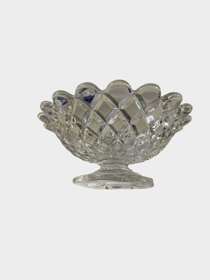 Exklusive Baccarat Depose Kristallschale Fußschale Rautenschliff 18 cm