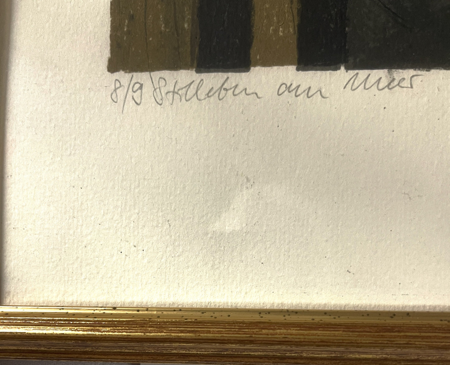 Original Druckgrafik Stilleben am Meer S Klünder signiert 1972 8 von 9 gerahmt