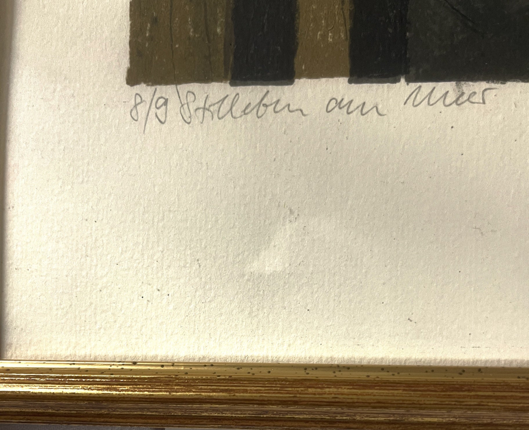 Original Druckgrafik Stilleben am Meer S Klünder signiert 1972 8 von 9 gerahmt