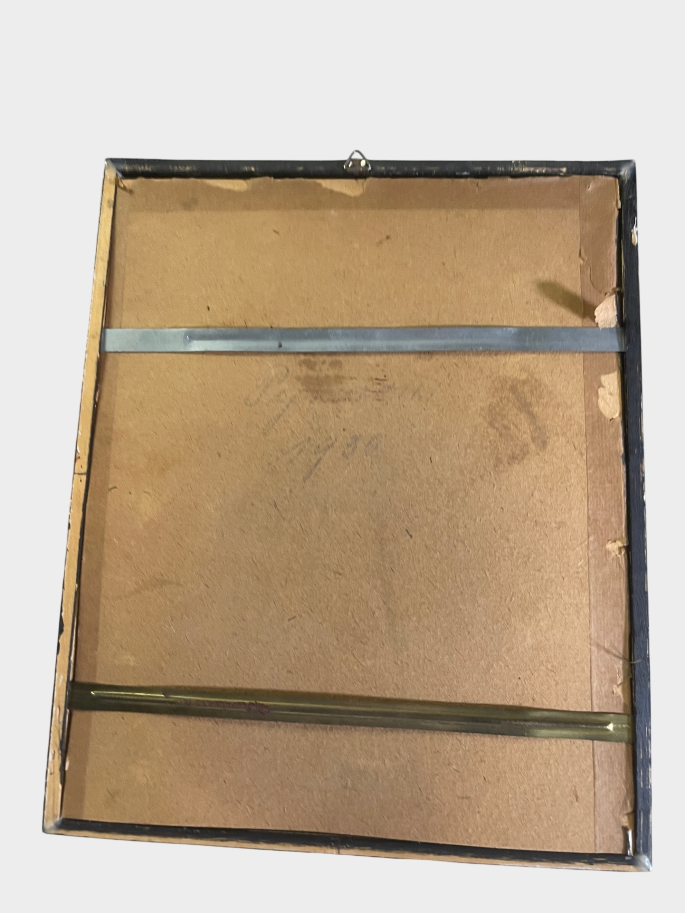 Antiker Bilderrahmen aus Holz, schwarz, ca. 1930, ohne Glas