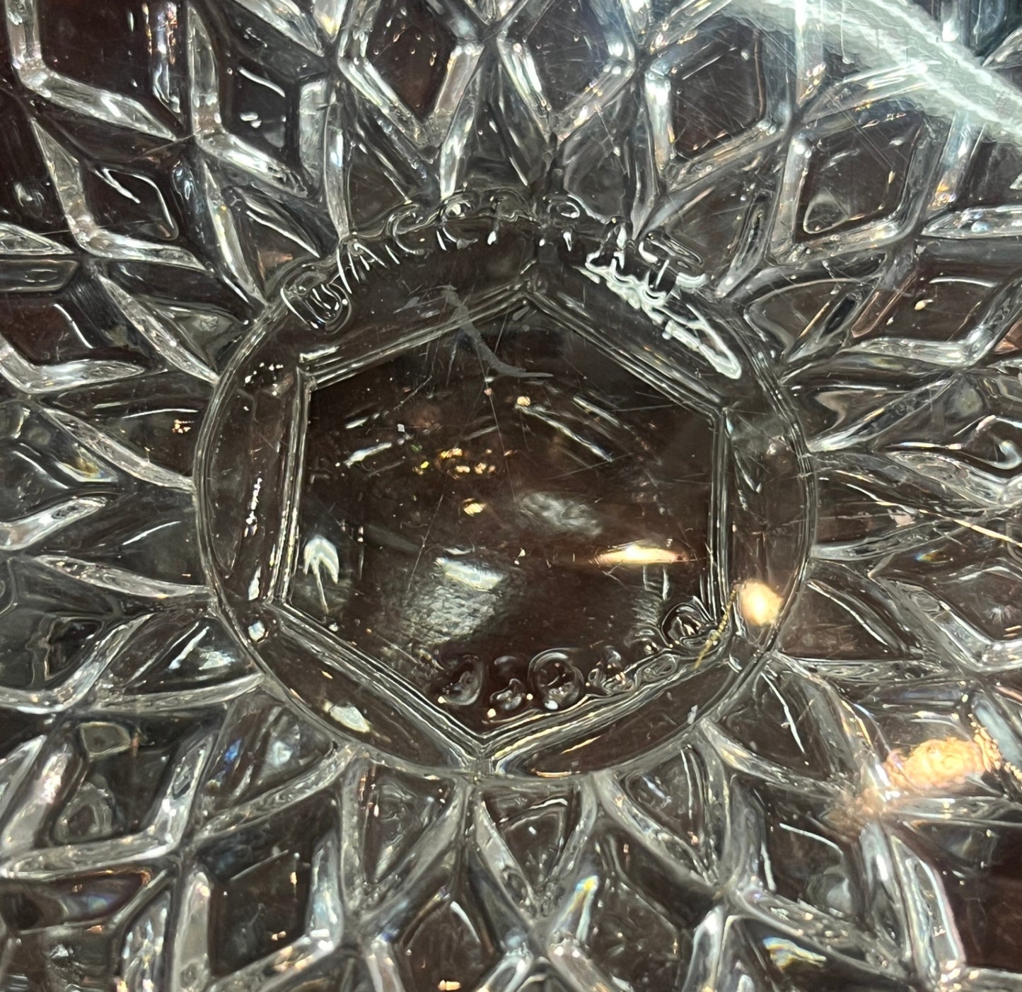 Baccarat Déposé Kristall Schale Ø 18 cm Frankreich Pressglas Vintage