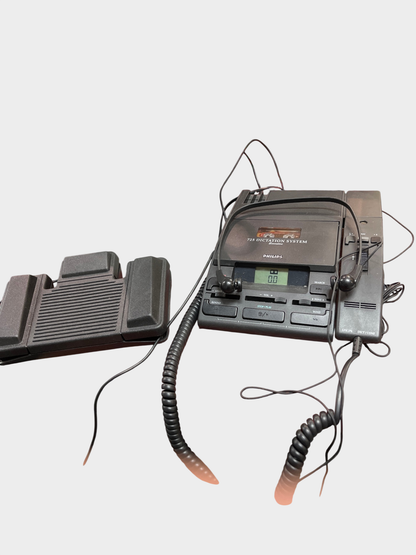Philips Dictation System 720/725 – Vintage Büro-Diktiergerät – voll funktionsfähig – mit Fußschalter & Anleitung