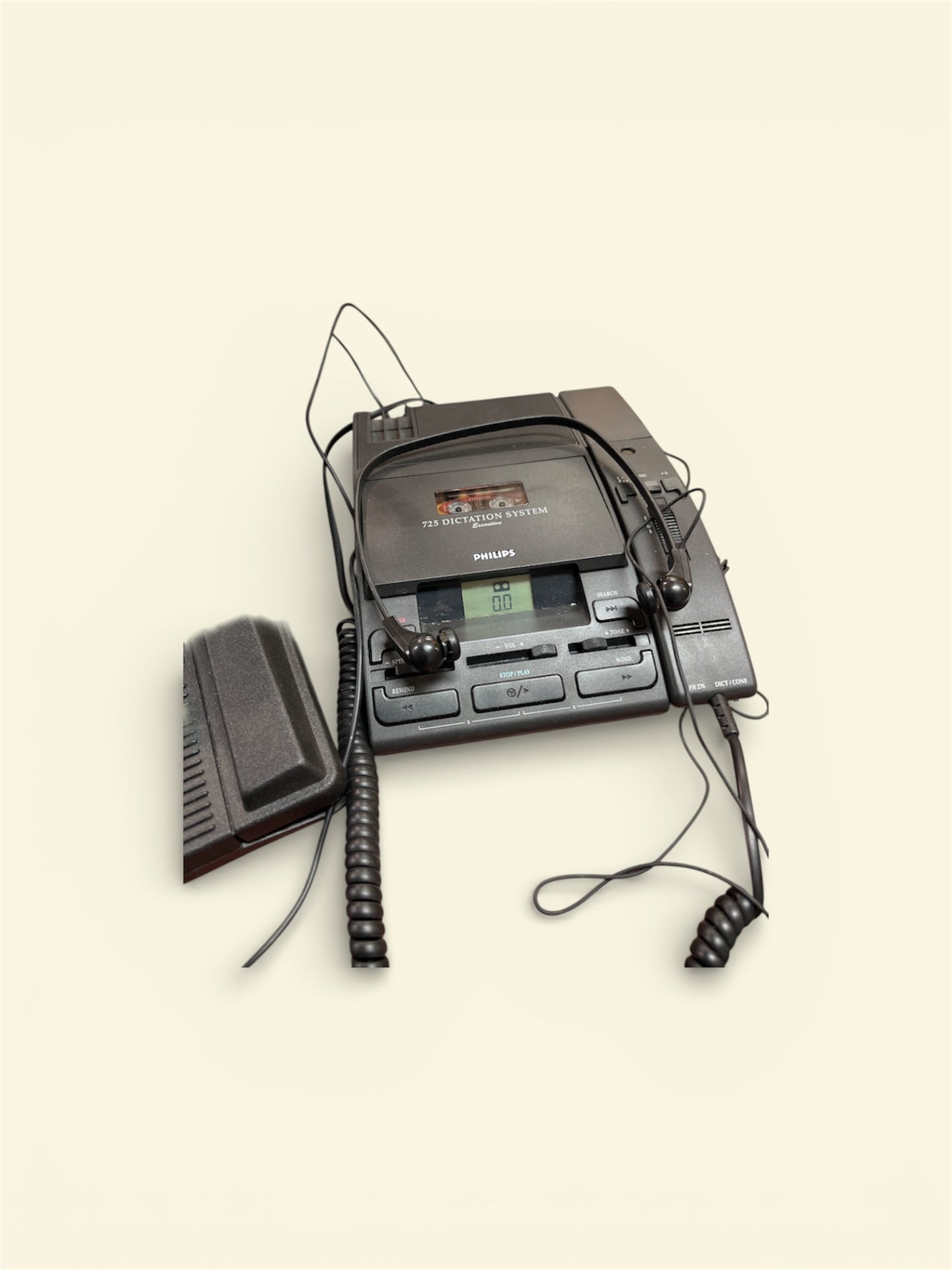 Philips Dictation System 720/725 – Vintage Büro-Diktiergerät – voll funktionsfähig – mit Fußschalter & Anleitung