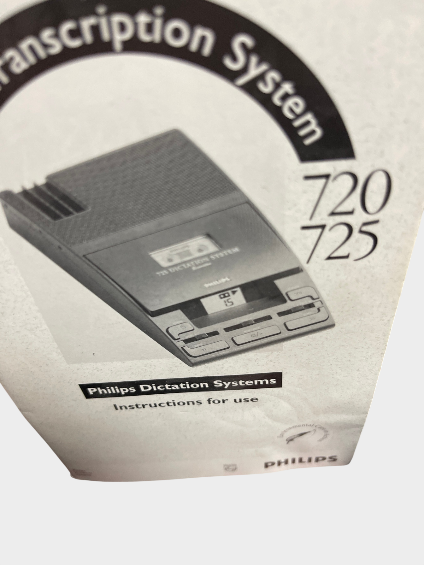 Philips Dictation System 720/725 – Vintage Büro-Diktiergerät – voll funktionsfähig – mit Fußschalter & Anleitung