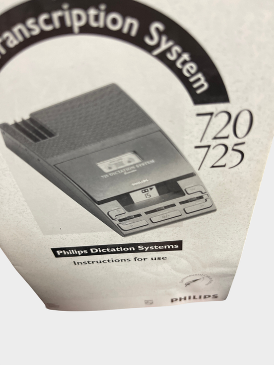 Philips Dictation System 720/725 – Vintage Büro-Diktiergerät – voll funktionsfähig – mit Fußschalter & Anleitung