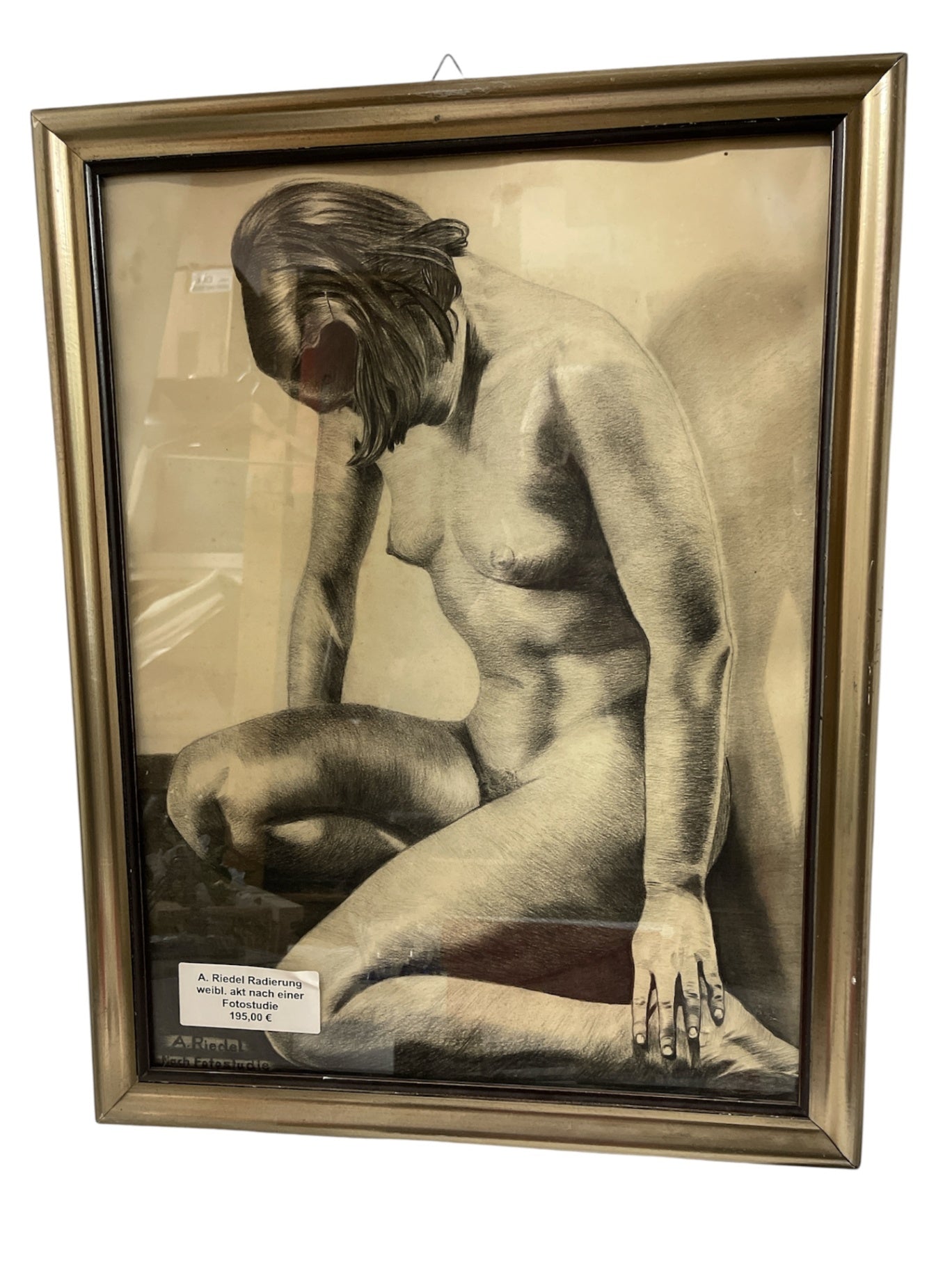 Radierung weibl. Akt nach einer Fotostudie A.Riedel 50% Reduziert