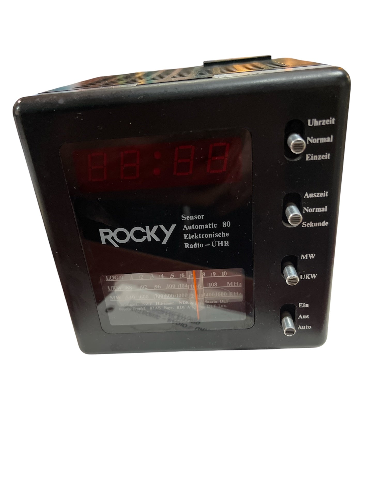 Rockin Sensor-Automatik 80 Radio-Uhr Radiowecker Vintage 70er Oldtimer mit Anleitung voll funktionsfähig
