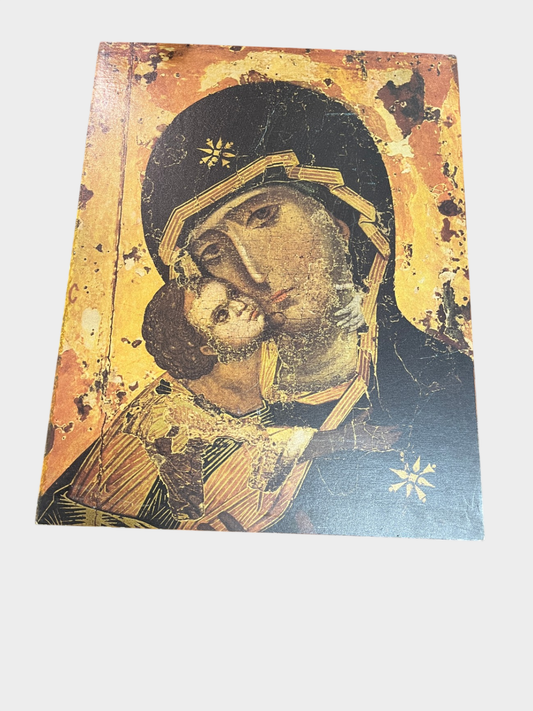 Ikonenbild Muttergottes von Vladimir Holztafel religiöses Bild