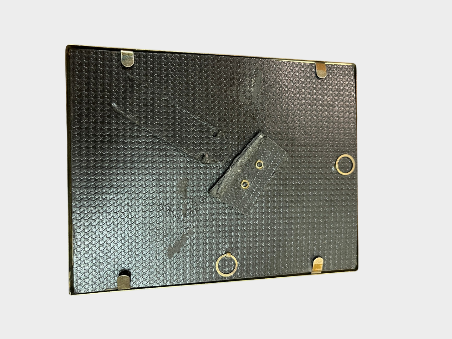 Eleganter antiker Bilderrahmen, goldfarben, Metall, 13.5 x 10 cm, mit Passepartout,