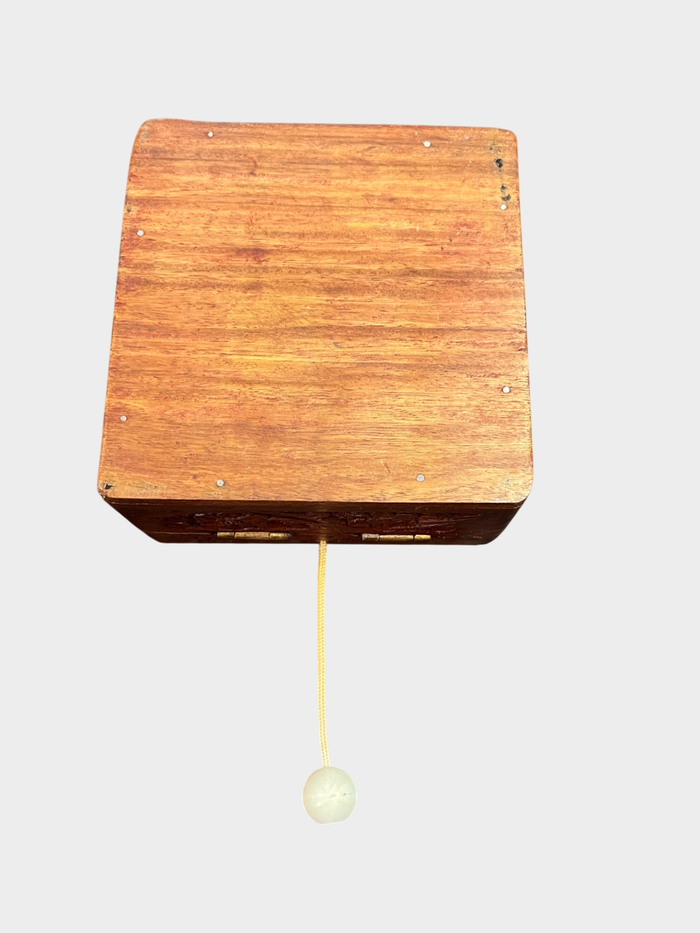 Holz Spieluhr floral geschnitzt Zugmechanismus