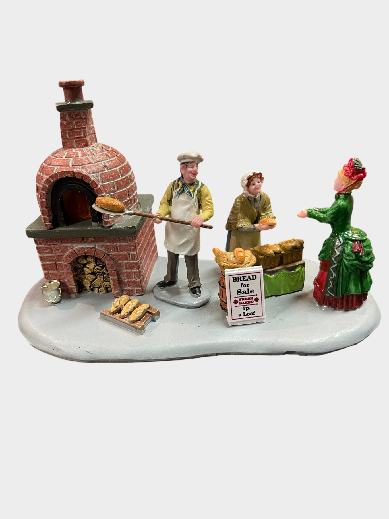 Lemax Beleuchteter Tischakzent 'Brotbäcker Szene' #94530, Neu in OVP mit Batteriebeleuchtung