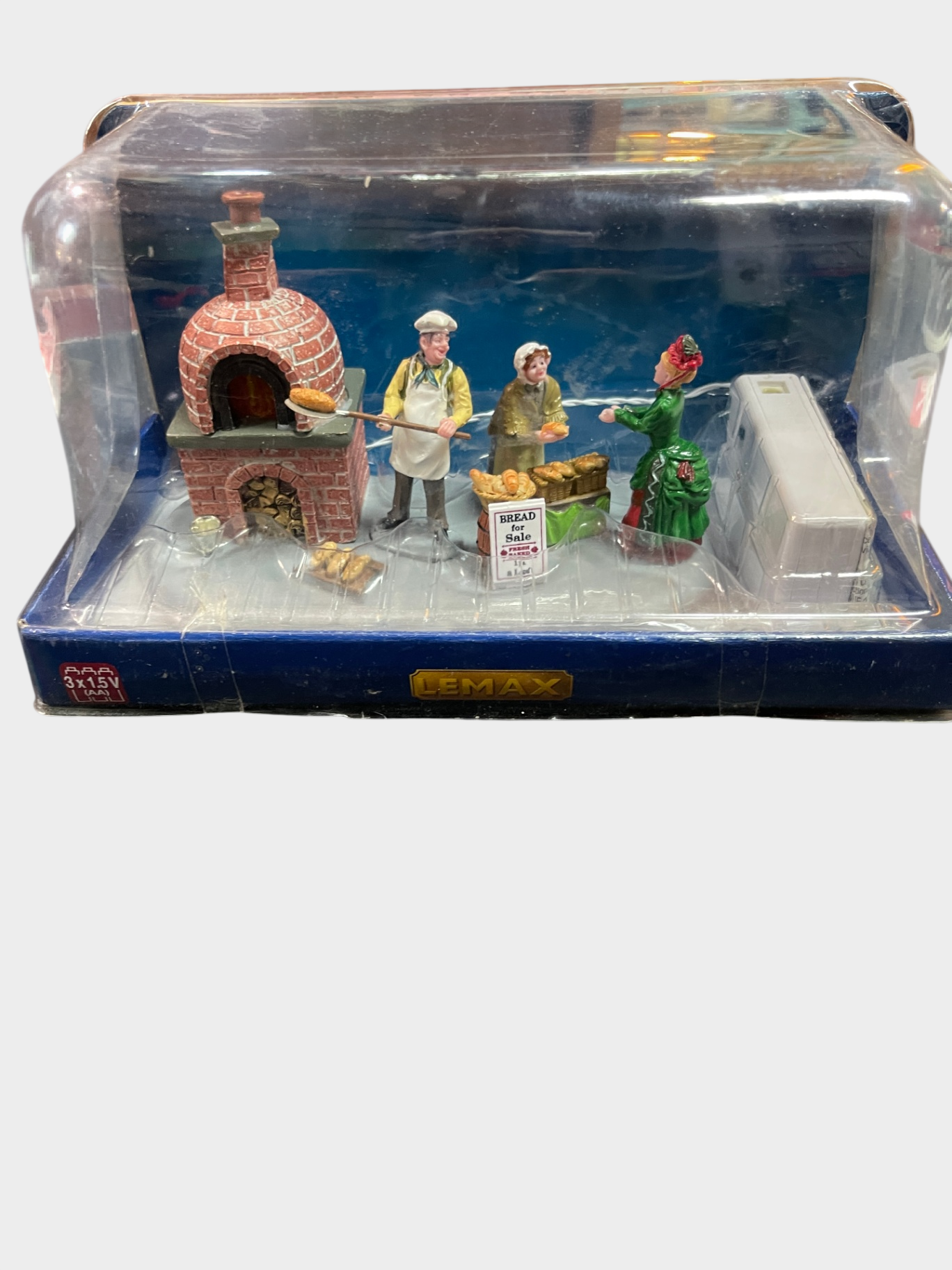 Lemax Beleuchteter Tischakzent 'Brotbäcker Szene' #94530, Neu in OVP mit Batteriebeleuchtung