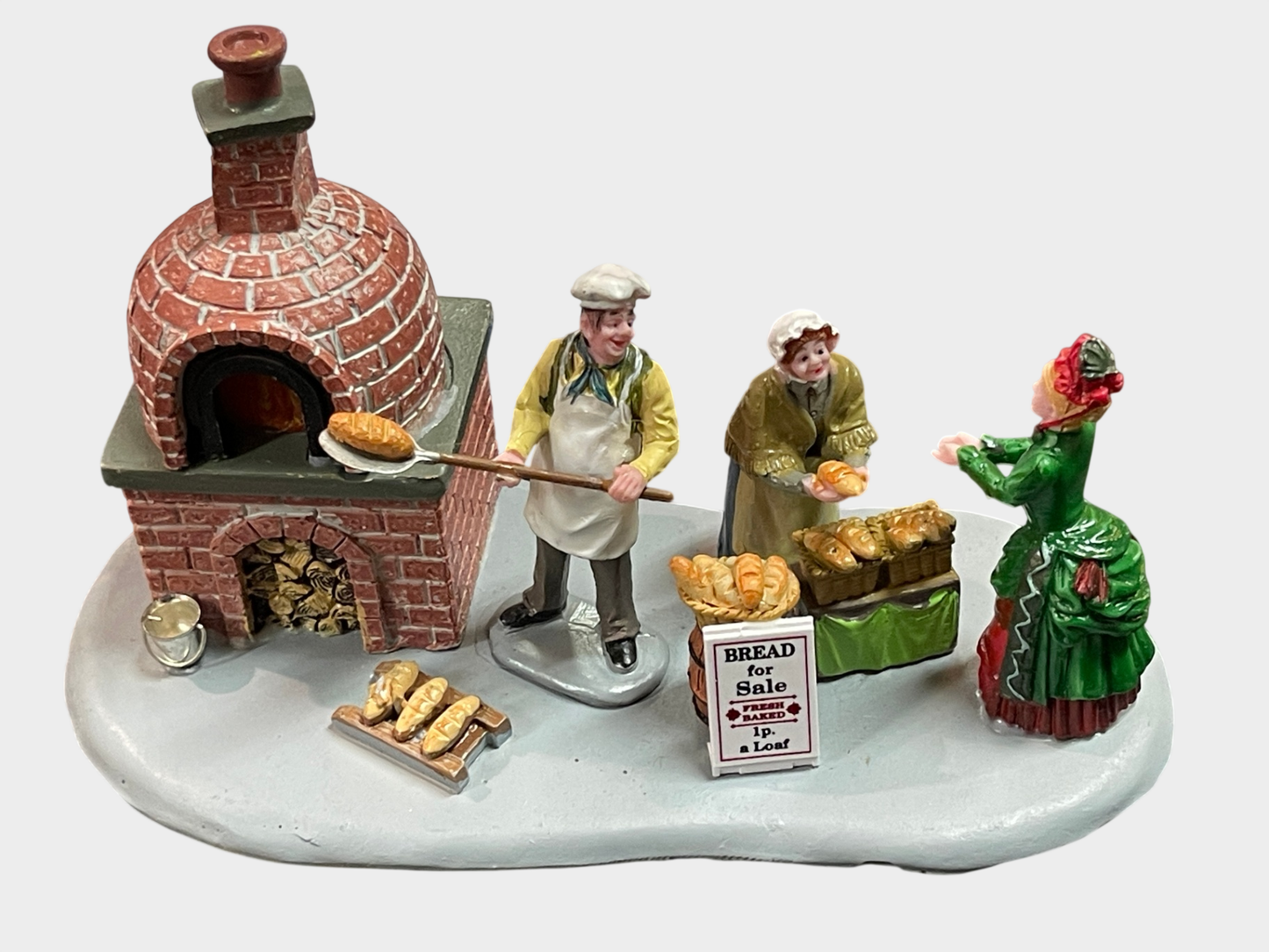 Lemax Beleuchteter Tischakzent 'Brotbäcker Szene' #94530, Neu in OVP mit Batteriebeleuchtung