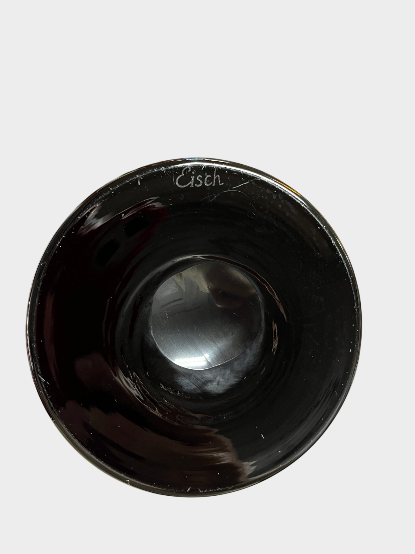 Eisch Studioglas Vase Muschelform Handarbeit irisierend signiert