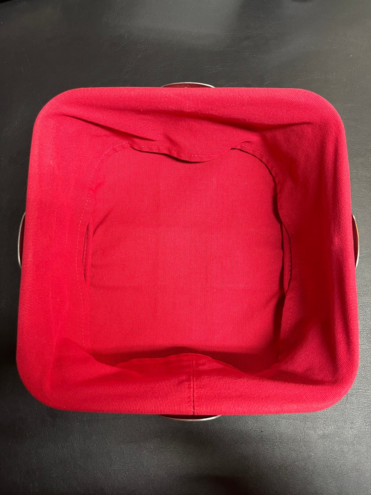 Blomus Desa Brotkorb faltbar Edelstahl Baumwolle Rot