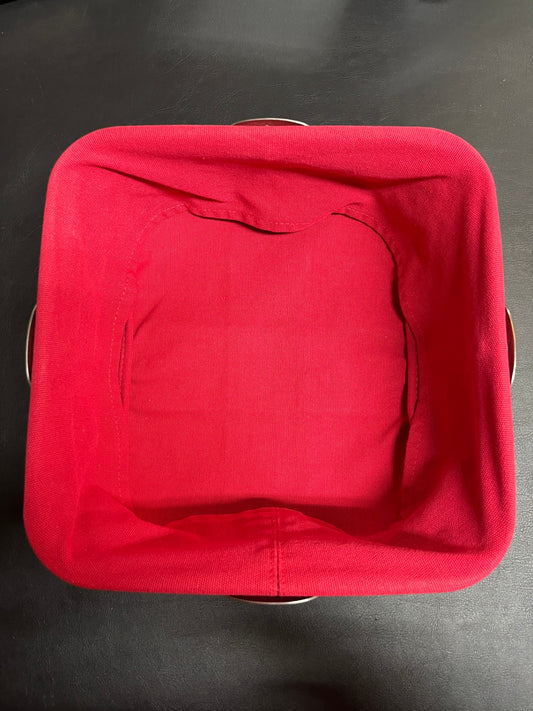 Blomus Desa Brotkorb faltbar Edelstahl Baumwolle Rot