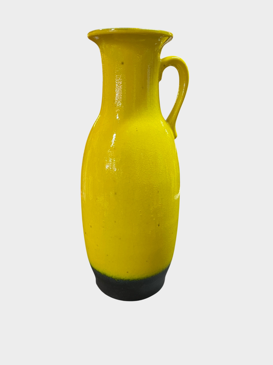 Jasba Fat Lava Keramik Vase Krug 1231 35 Gelb Blau Henkel 35 cm