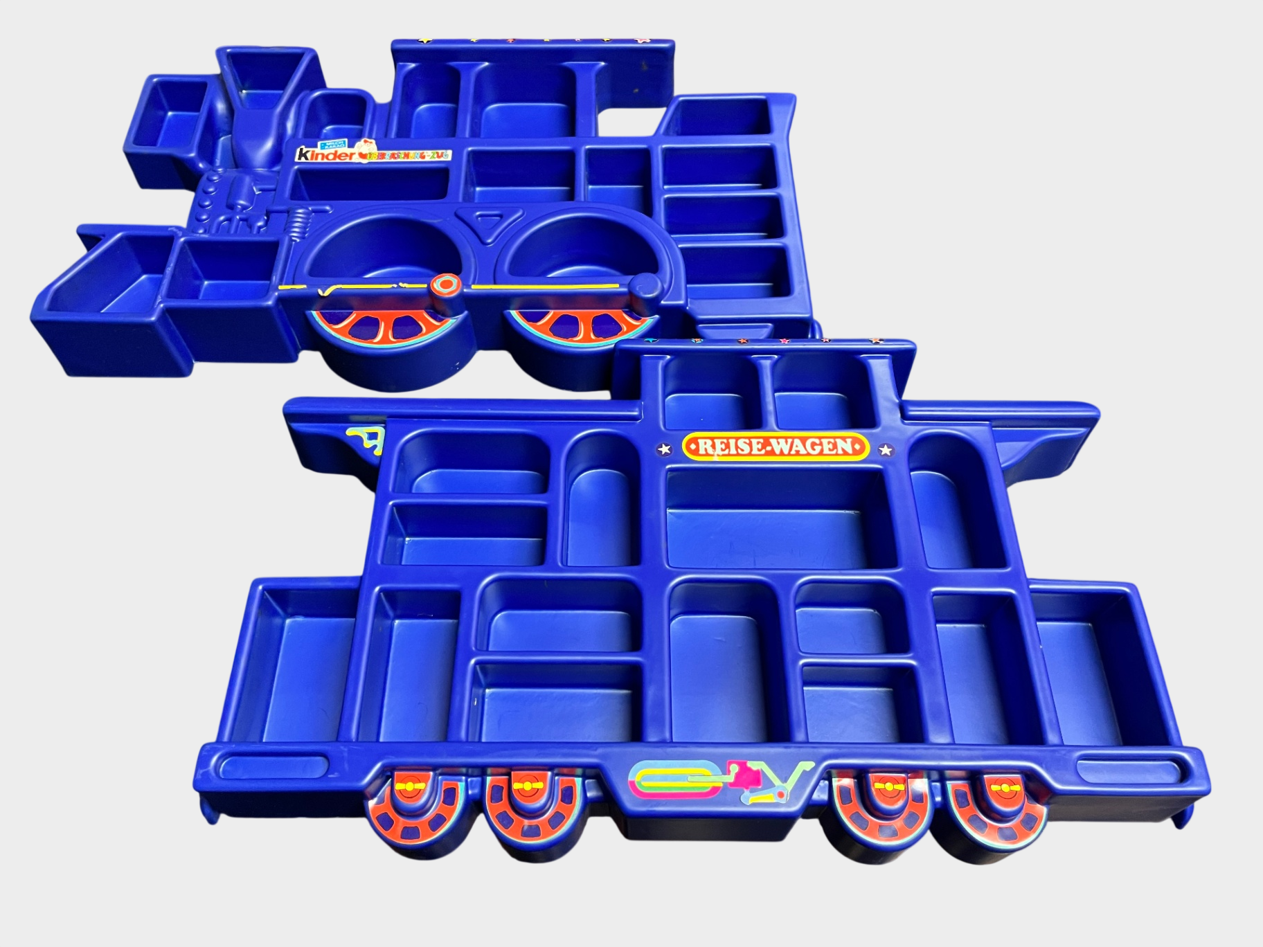 Kinder Überraschung Setzkasten Zug Lok Reise Wagen Figuren Display