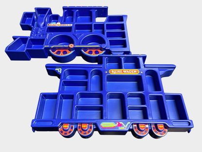 Kinder Überraschung Setzkasten Zug Lok Reise Wagen Figuren Display