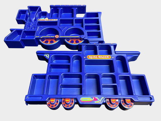 Kinder Überraschung Setzkasten Zug Lok Reise Wagen Figuren Display