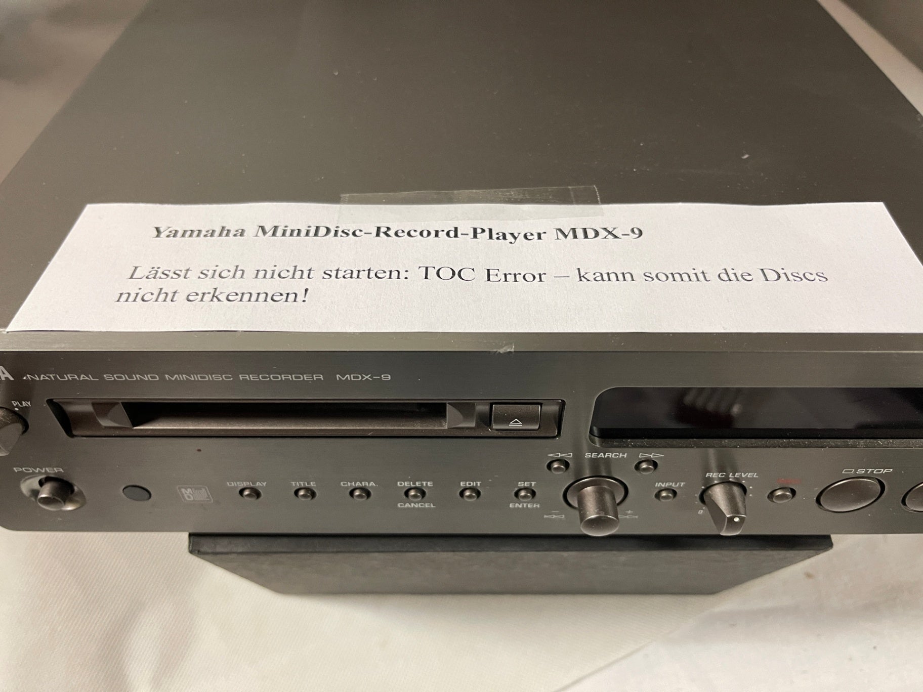 Yamaha MDX‑9 MiniDisc Deck – defekt / startet nicht – für Bastler
