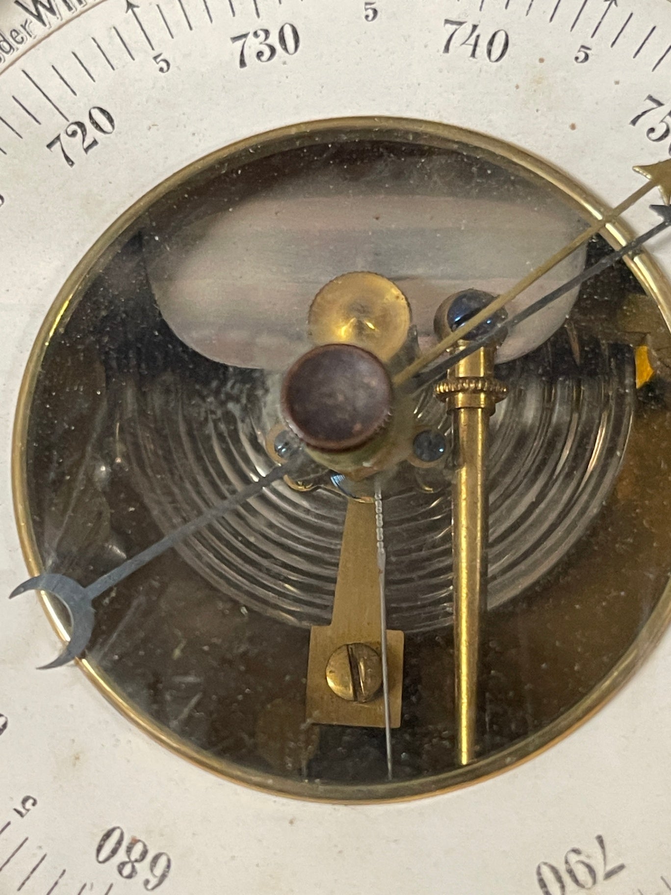 Antikes Wandbarometer Thermometer Holz geschnitzt C. Rich. Zumpe Chemnitz um 1900