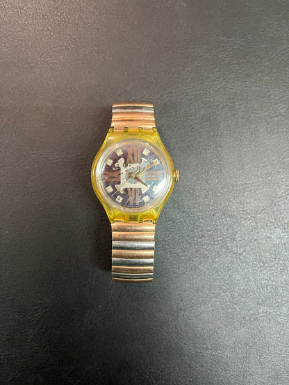 Swatch Automatic SAK107 Copper Rush Skeleton Armbanduhr 1993 Stretchband