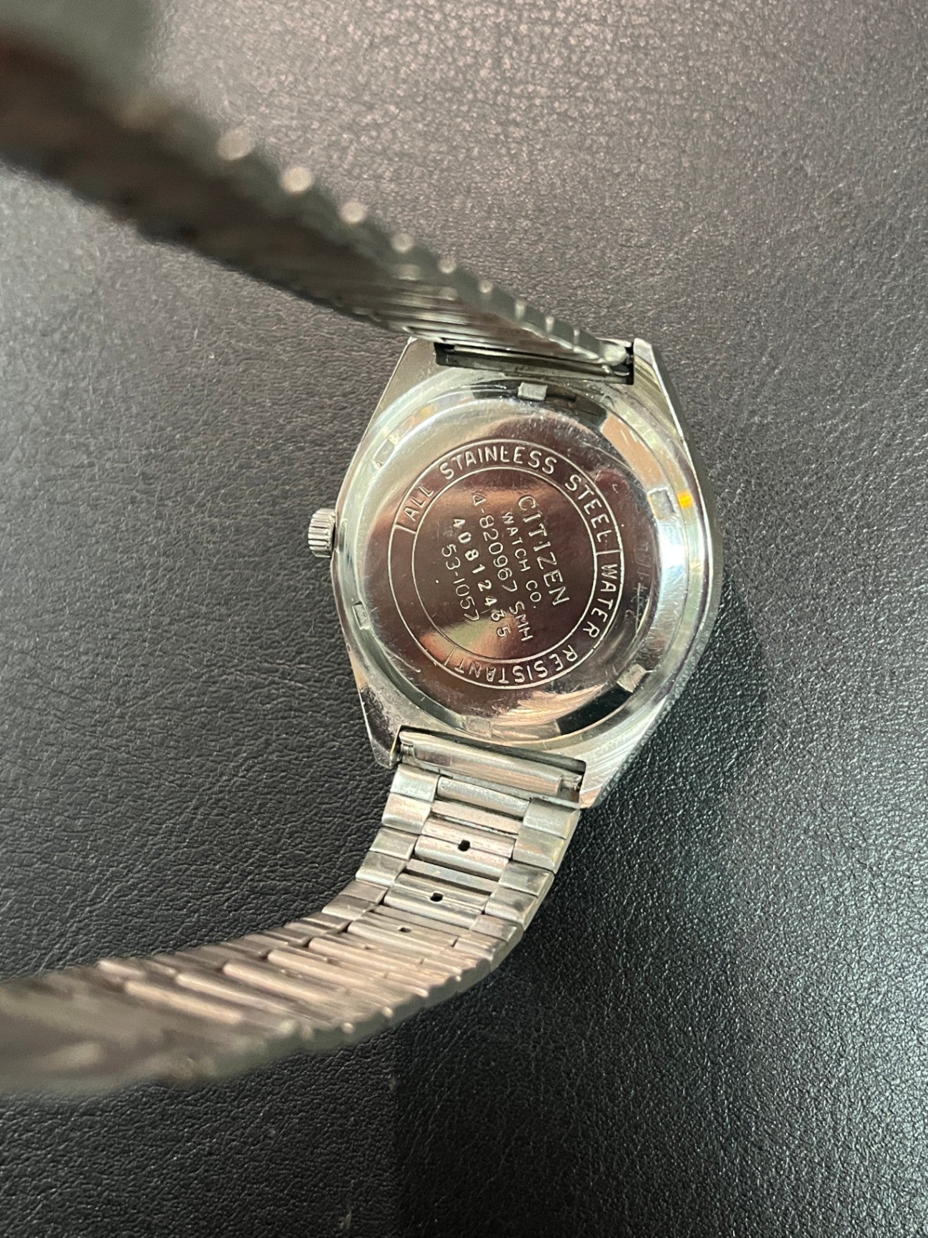 Citizen Automatik 1970er Armbanduhr Edelstahl blaues Zifferblatt 