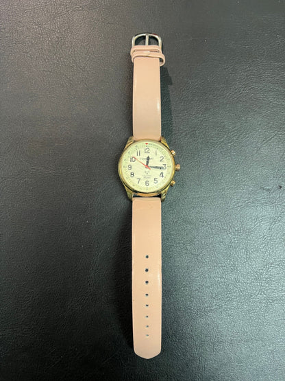 Hearkent Talking Atomic TG200 Sprechende Uhr Armbanduhr Funkuhr Leder rosa