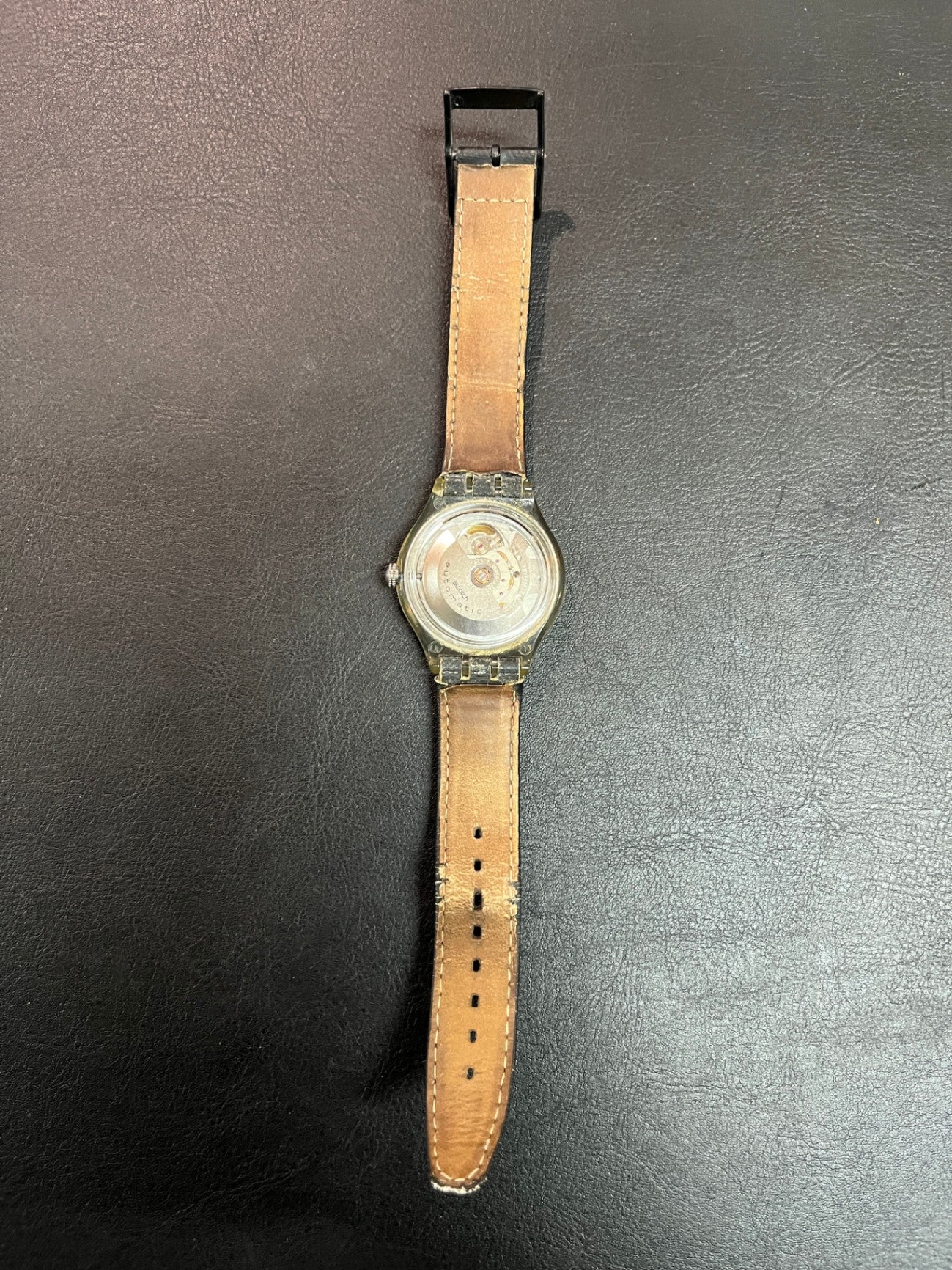 Swatch Automatic SAM404 Last Week Next Week Armbanduhr Datum Leder