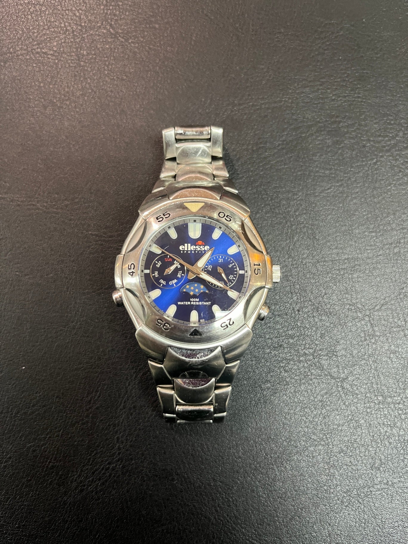 Ellesse Sportive Armbanduhr Quarz Edelstahl blaues Zifferblatt Datum