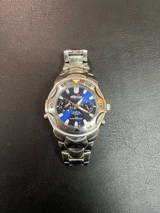 Ellesse Sportive Armbanduhr Quarz Edelstahl blaues Zifferblatt Datum