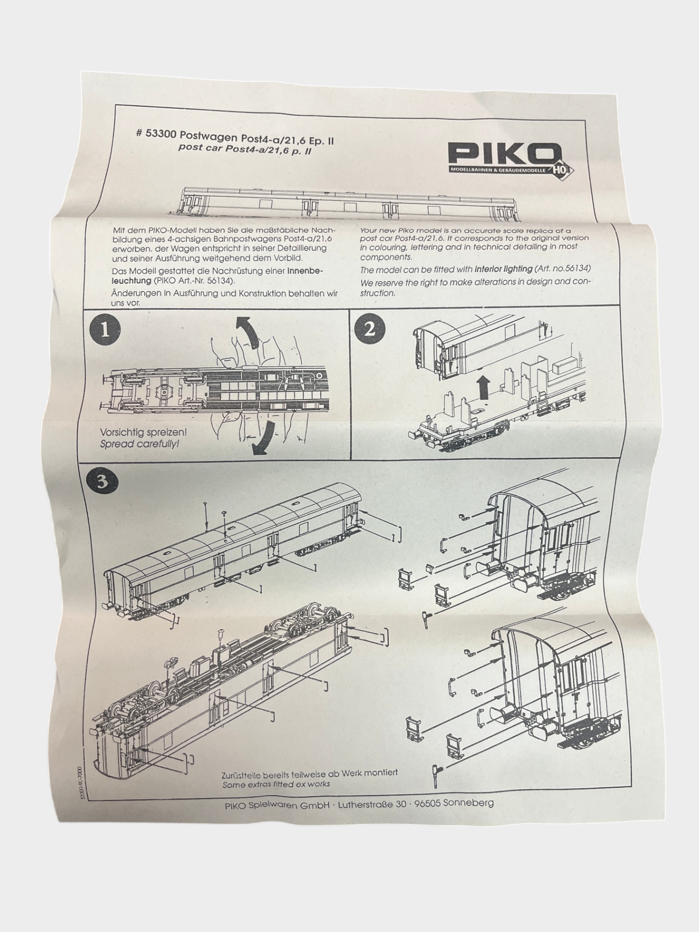 Piko 53300 H0 Postwagen DRP neu OVP