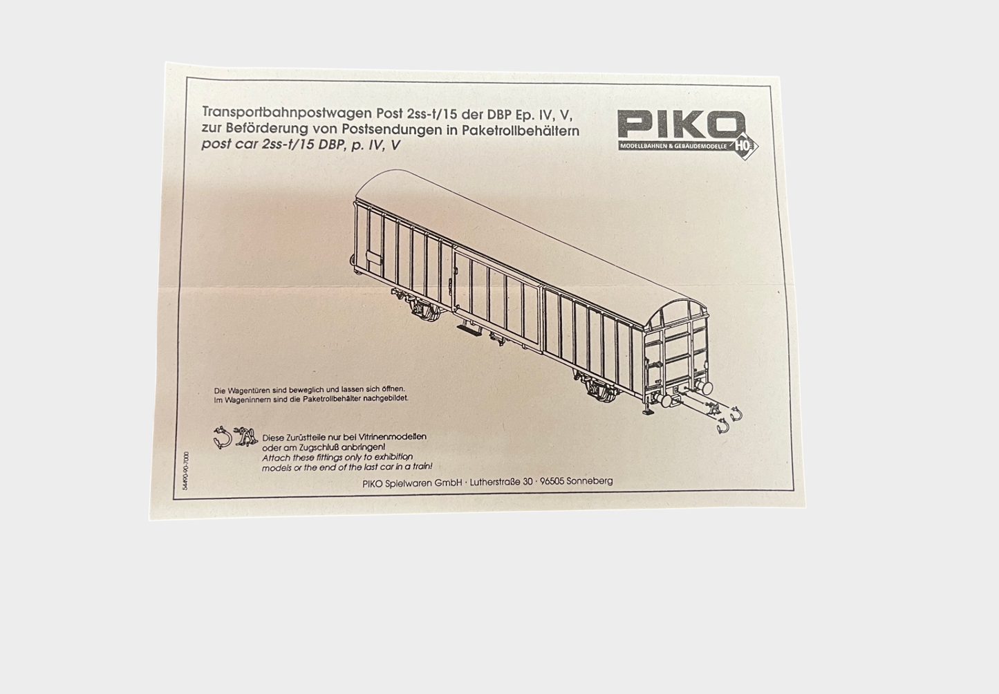 Piko 54491 H0 Transportbahnpostwagen DBP neu OVP