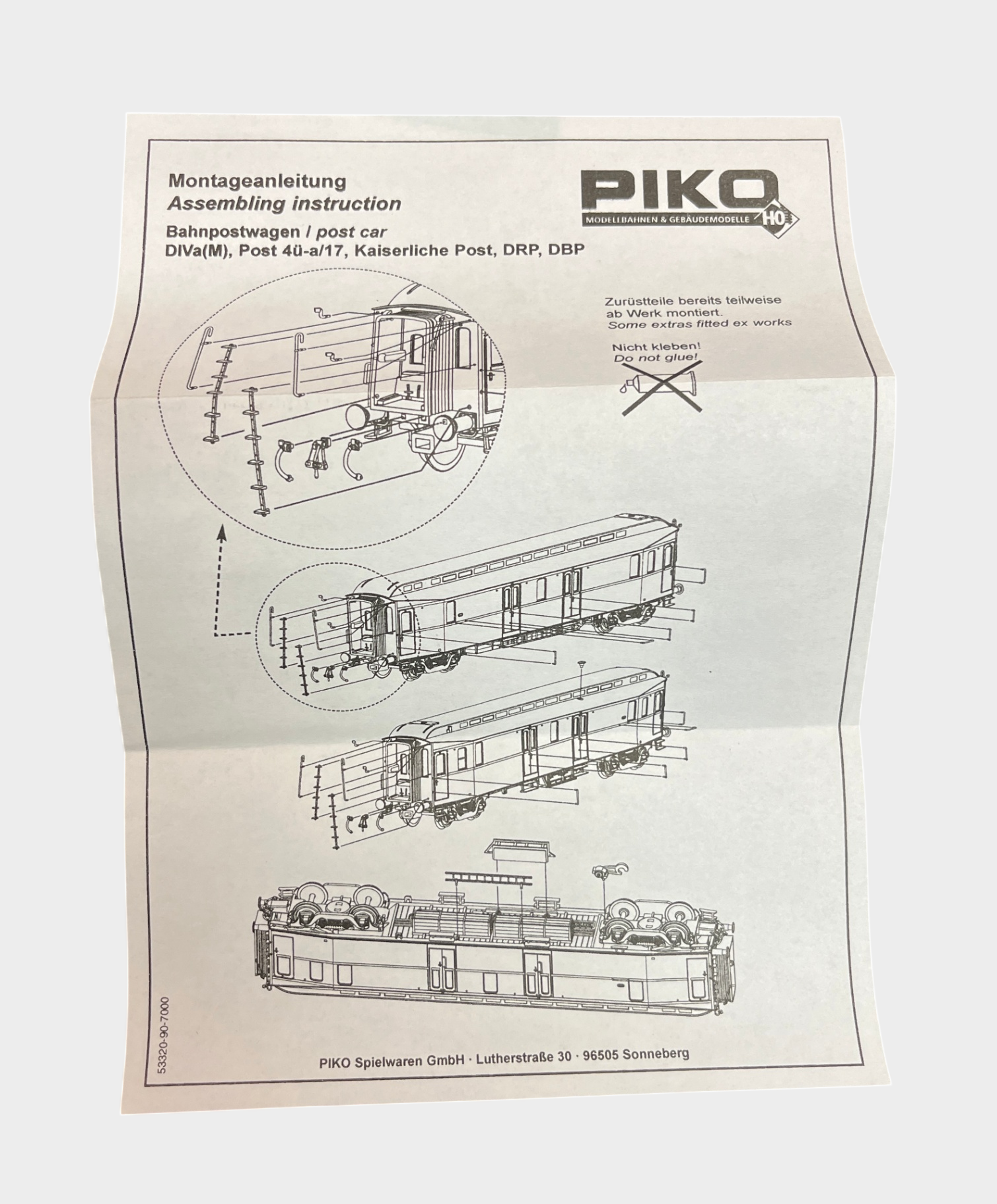 Piko 53324/10 H0 Postwagen DRP neu OVP
