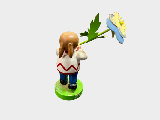 Holzfigur Otto Mertens Junge Blume Erzgebirge handbemalt 8 cm